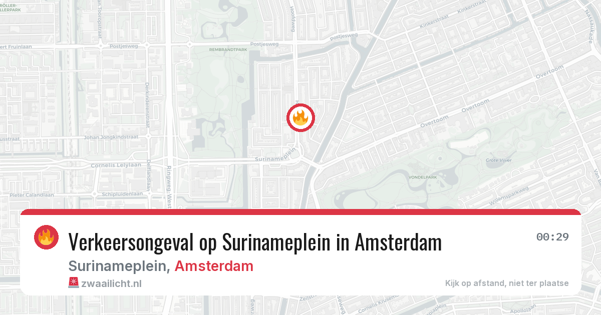 Verkeersongeval op Surinameplein in Amsterdam — 10 jul 2026