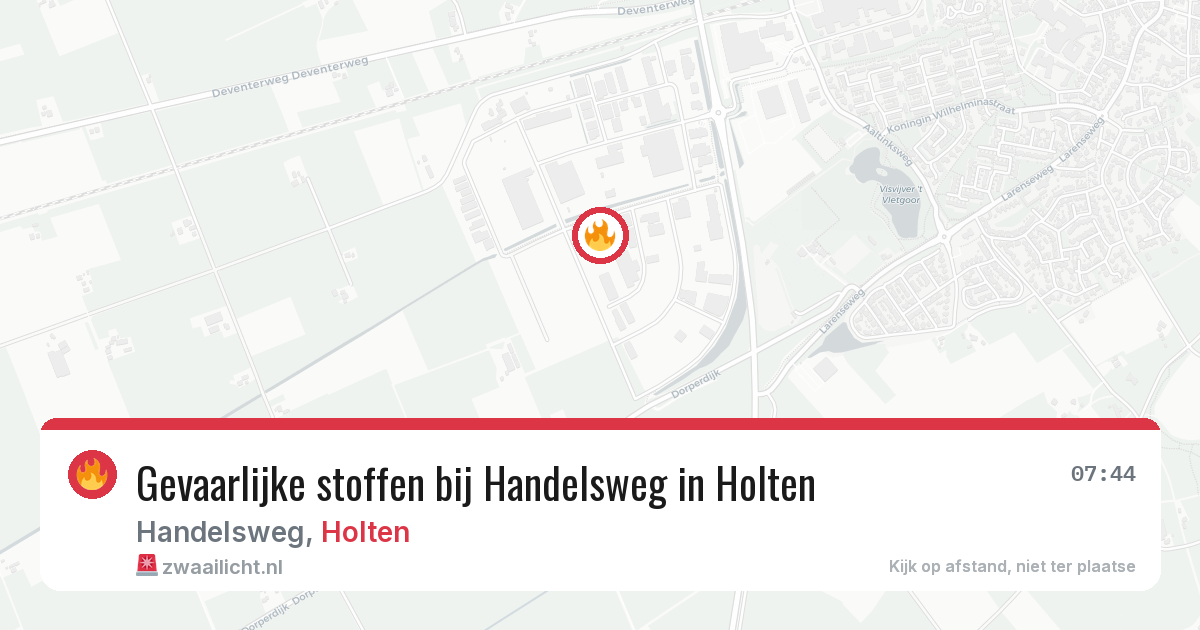 Gevaarlijke stoffen bij Handelsweg in Holten — 5 aug 2026