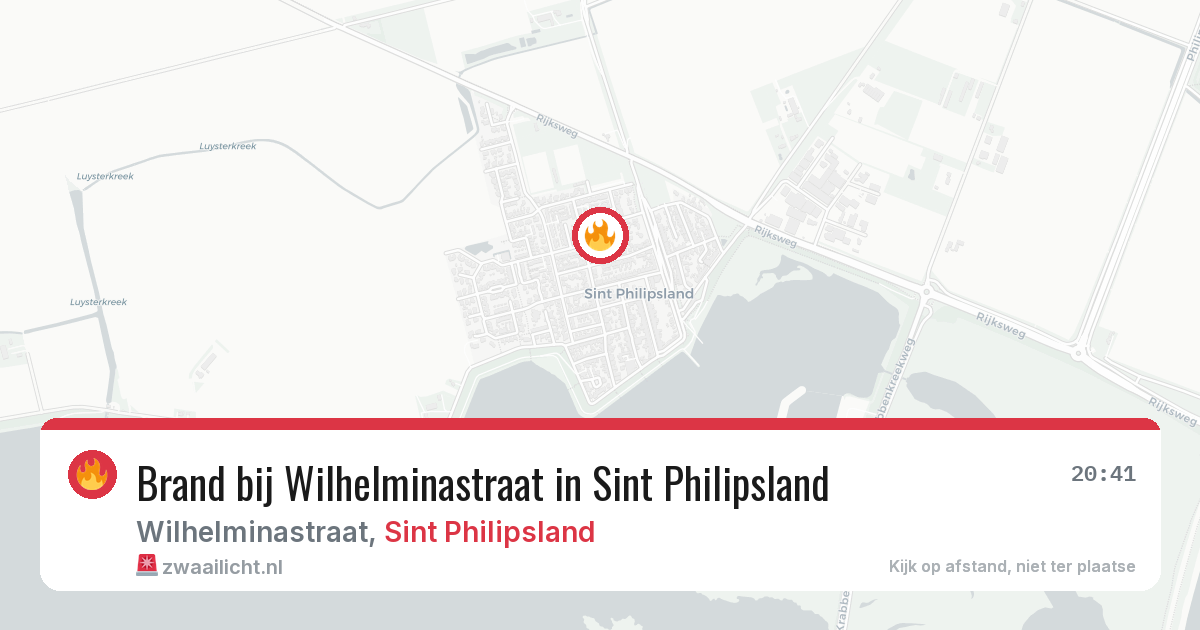 Brand bij Wilhelminastraat in Sint Philipsland — 24 mei 2026