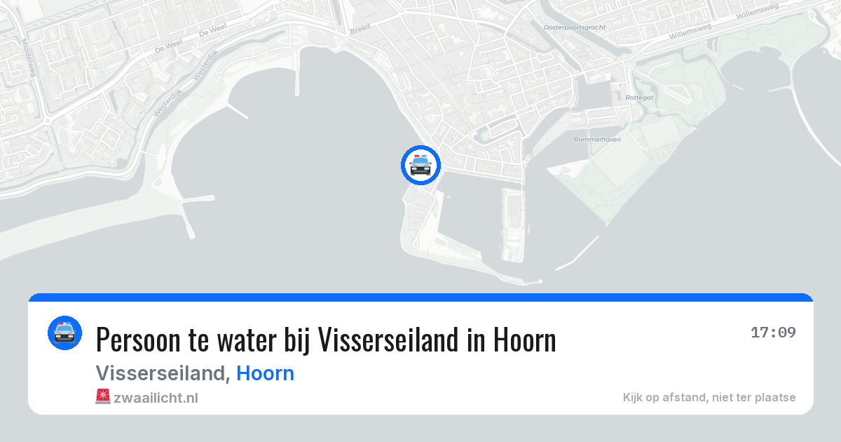 Persoon te water bij Visserseiland in Hoorn — 15 jul 2026