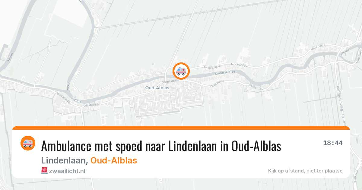 Ambulance met spoed naar Lindenlaan in Oud-Alblas — 9 feb 2026