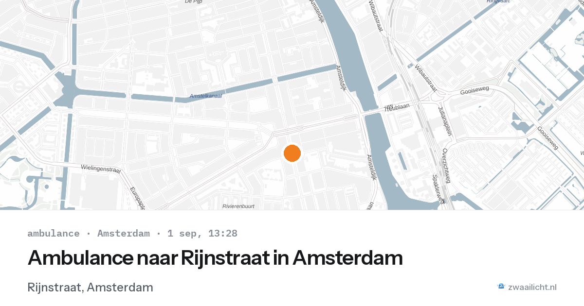Ambulance naar Rijnstraat in Amsterdam — 1 sep 2026