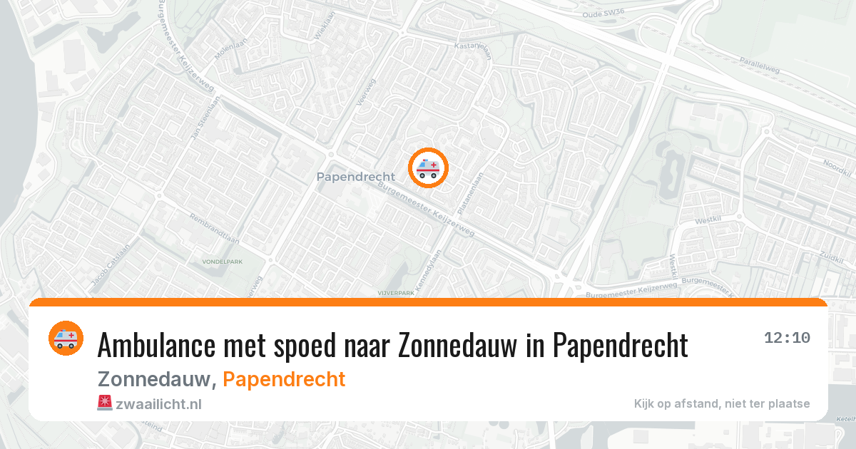 Ambulance met spoed naar Zonnedauw in Papendrecht — 1 aug 2026