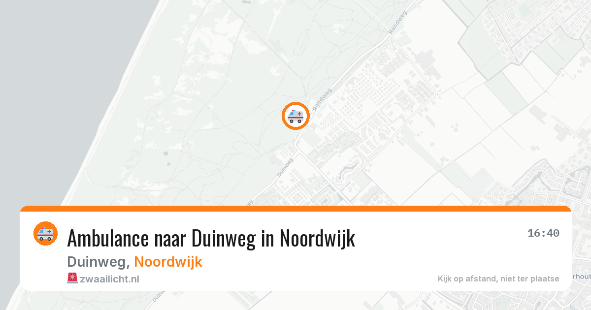 Ambulance naar Duinweg in Noordwijk — 1 aug 2026