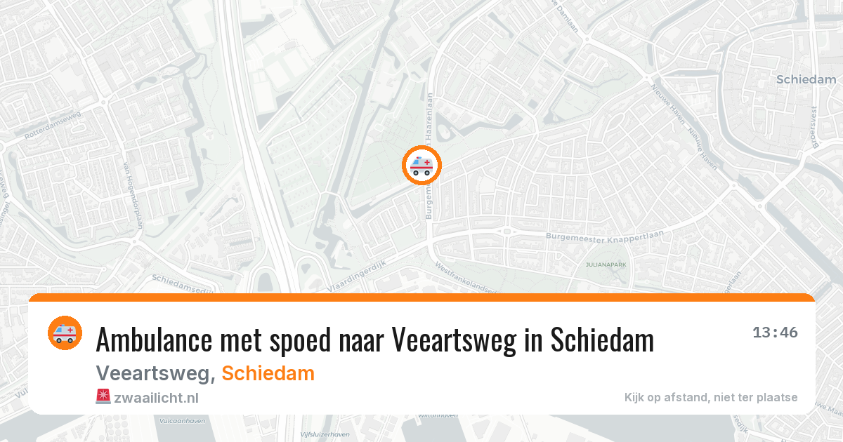 Ambulance met spoed naar Veeartsweg in Schiedam — 26 apr 2026