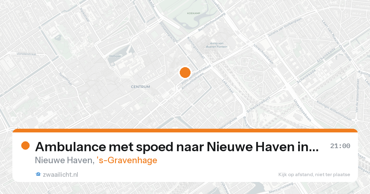 Ambulance met spoed naar Nieuwe Haven in 's-Gravenhage — 23 aug 2026