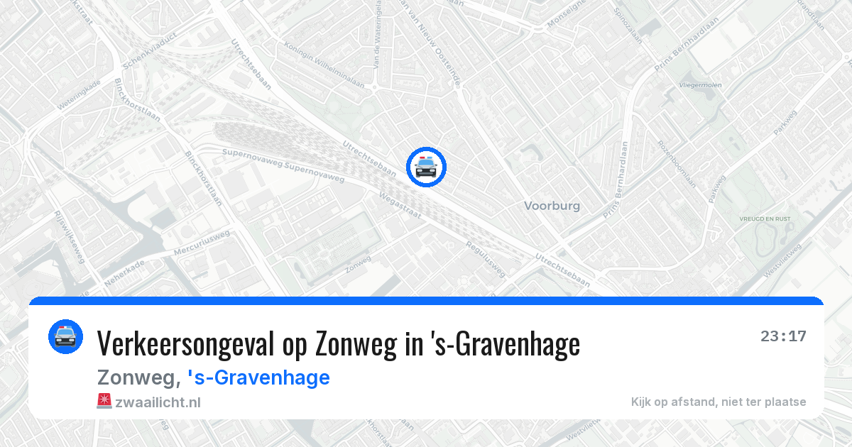 Verkeersongeval op Zonweg in 's-Gravenhage — 20 jul 2026