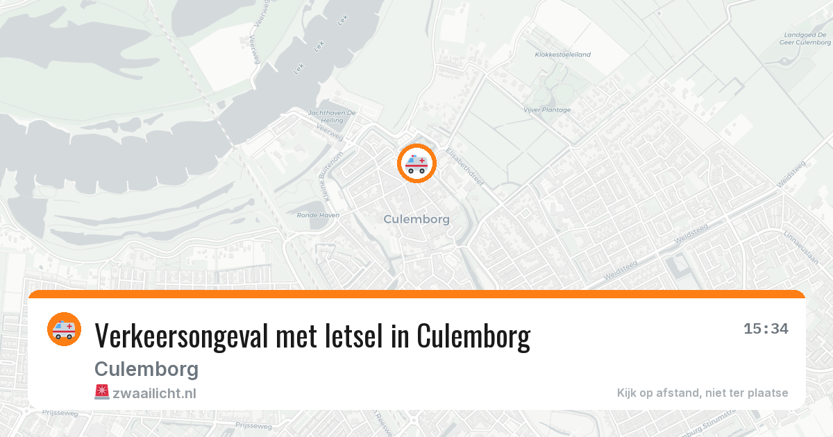 Verkeersongeval met letsel in Culemborg — 28 jun 2026