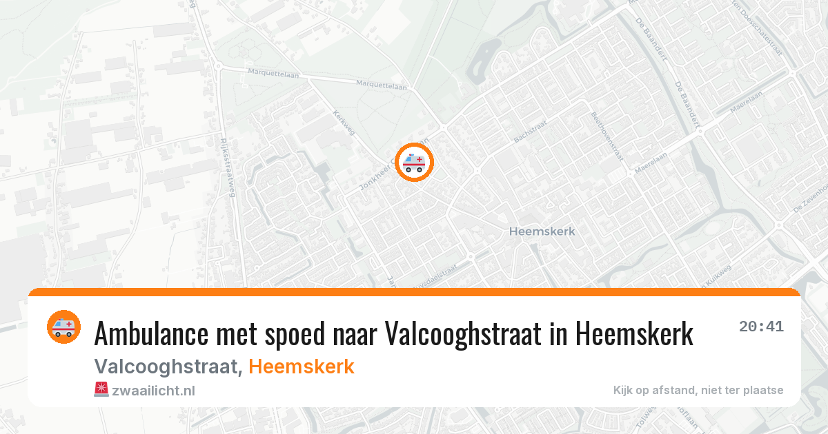 Ambulance met spoed naar Valcooghstraat in Heemskerk — 20 jun 2026