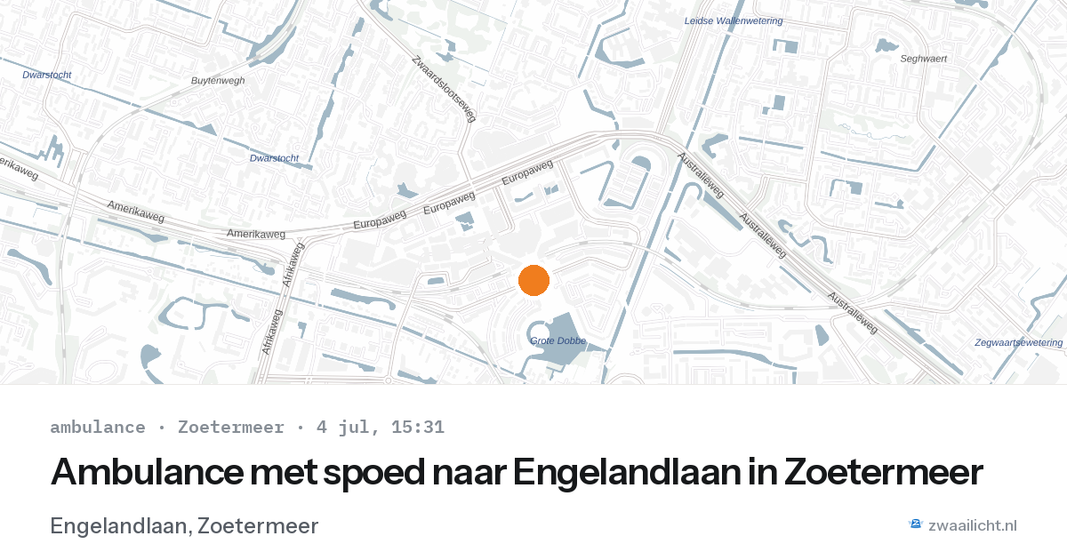 Ambulance met spoed naar Engelandlaan in Zoetermeer — 4 jul 2026