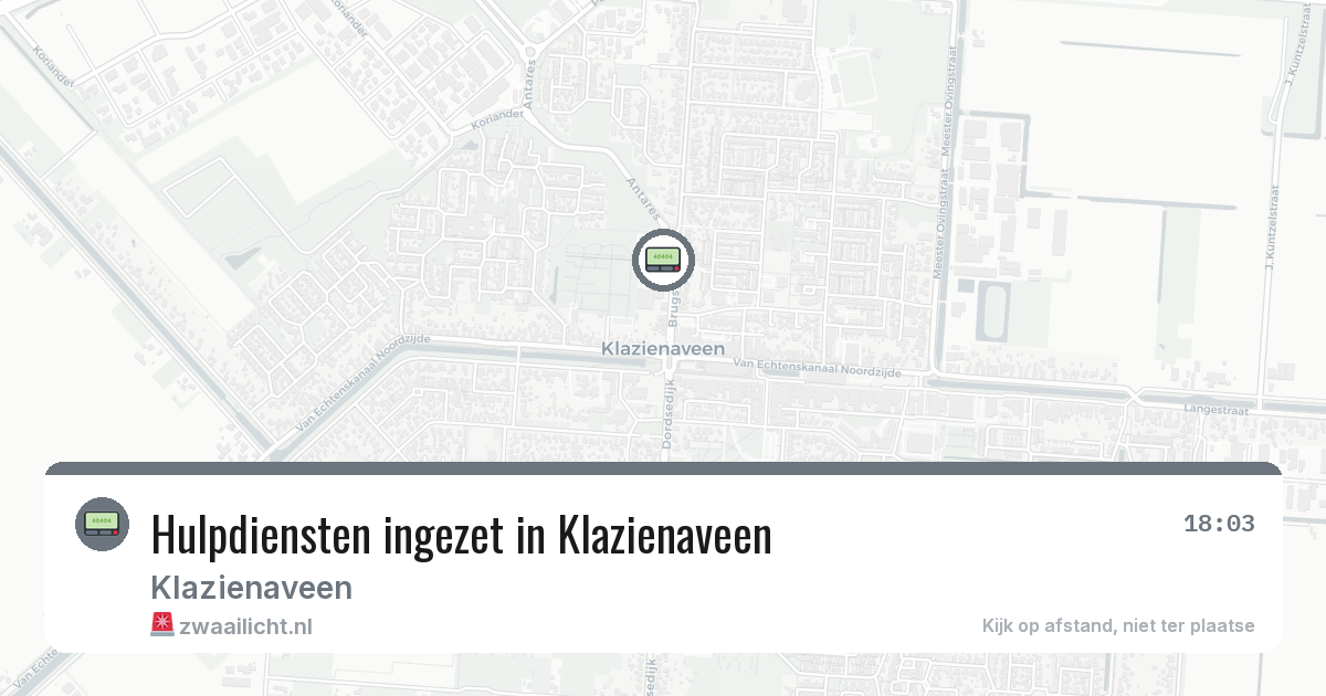 Hulpdiensten ingezet in Klazienaveen — 3 mrt 2026 | 🚨 Zwaailicht.nl