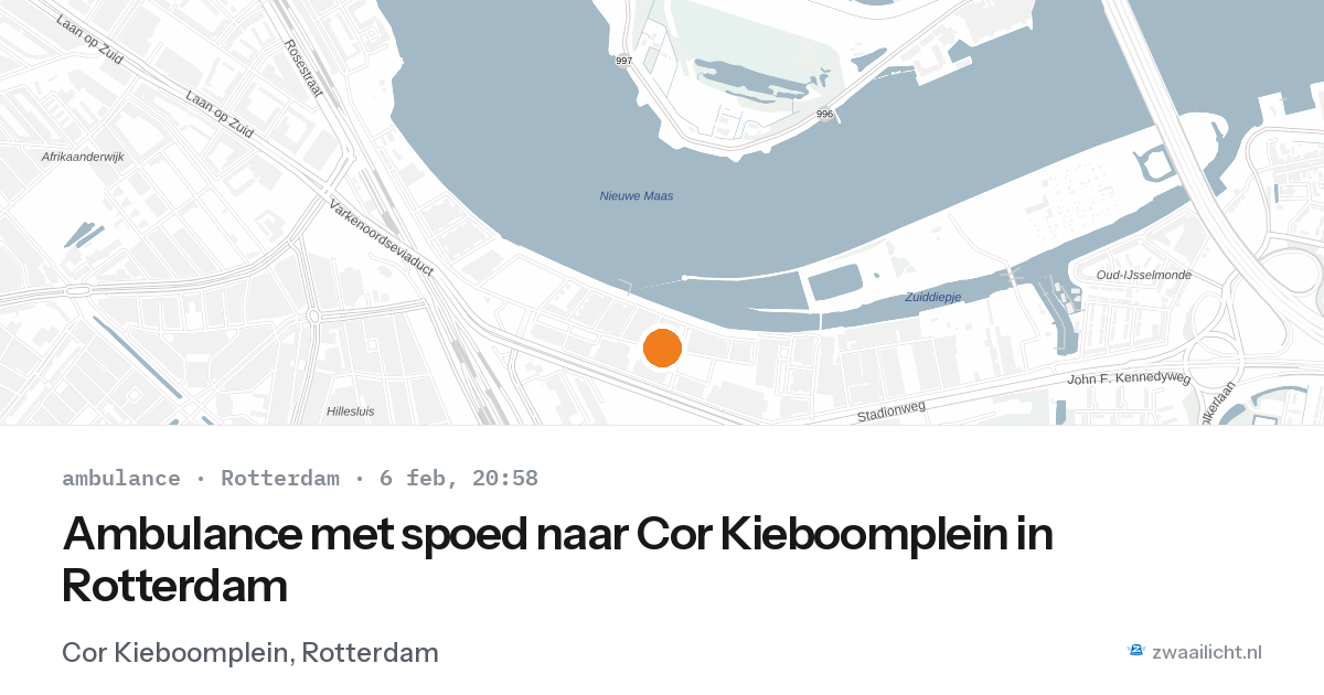 Ambulance met spoed naar Cor Kieboomplein in Rotterdam — 6 feb 2026