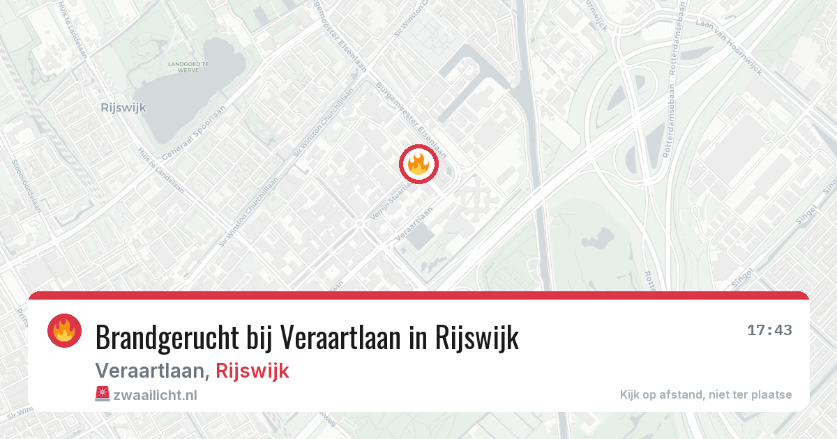 Brandgerucht bij Veraartlaan in Rijswijk — 6 apr 2026