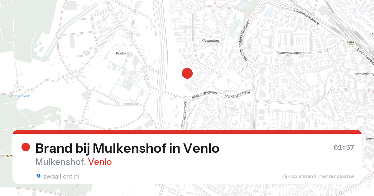 Brand bij Mulkenshof in Venlo — 16 aug 2026