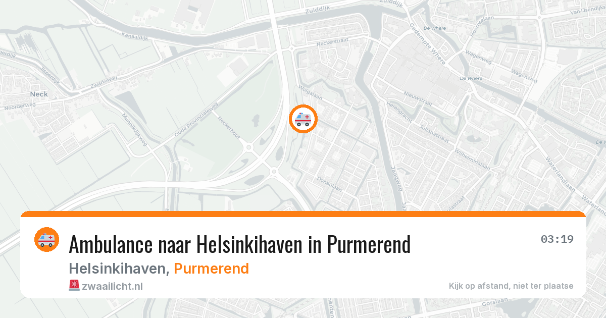 Ambulance naar Helsinkihaven in Purmerend — 21 jul 2026