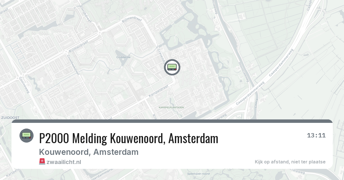 P2000 Melding Kouwenoord, Amsterdam — 22 jun 2026