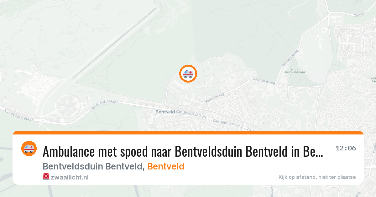 Ambulance met spoed naar Bentveldsduin Bentveld in Bentveld — 26 jun 2026
