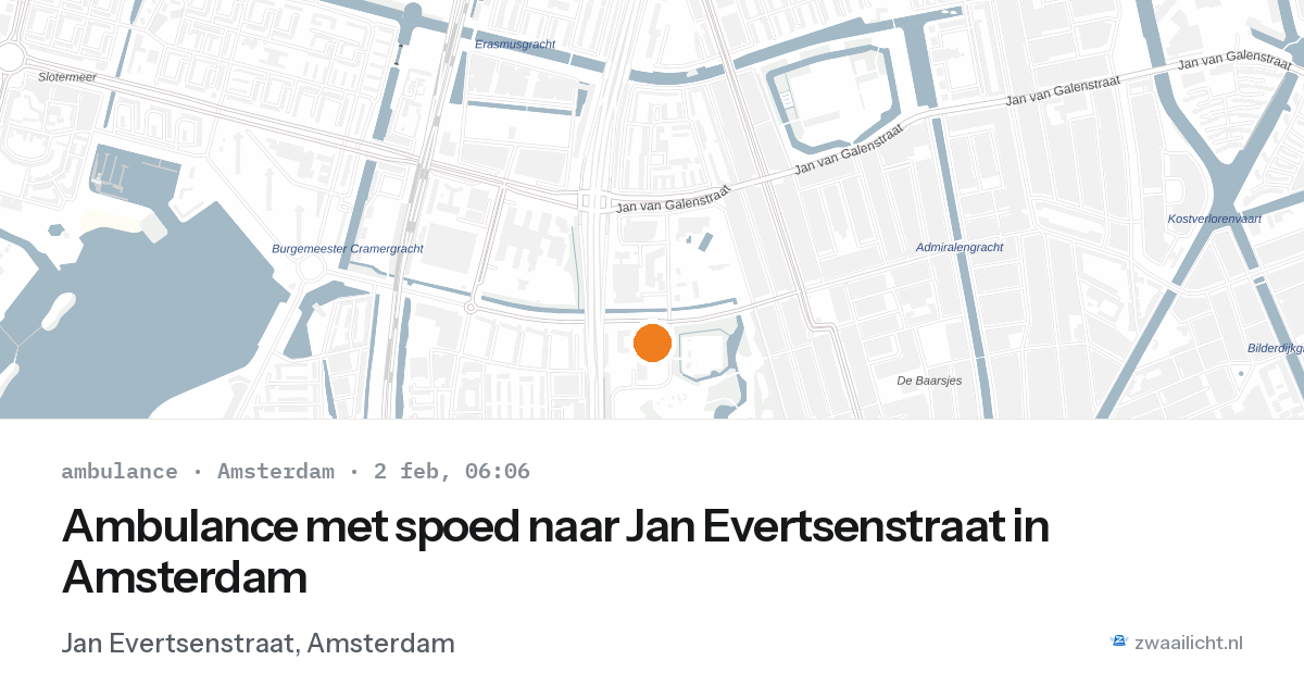 Ambulance met spoed naar Jan Evertsenstraat in Amsterdam — 2 feb 2026