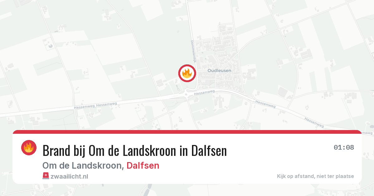 Brand bij Om de Landskroon in Dalfsen — 19 jun 2026