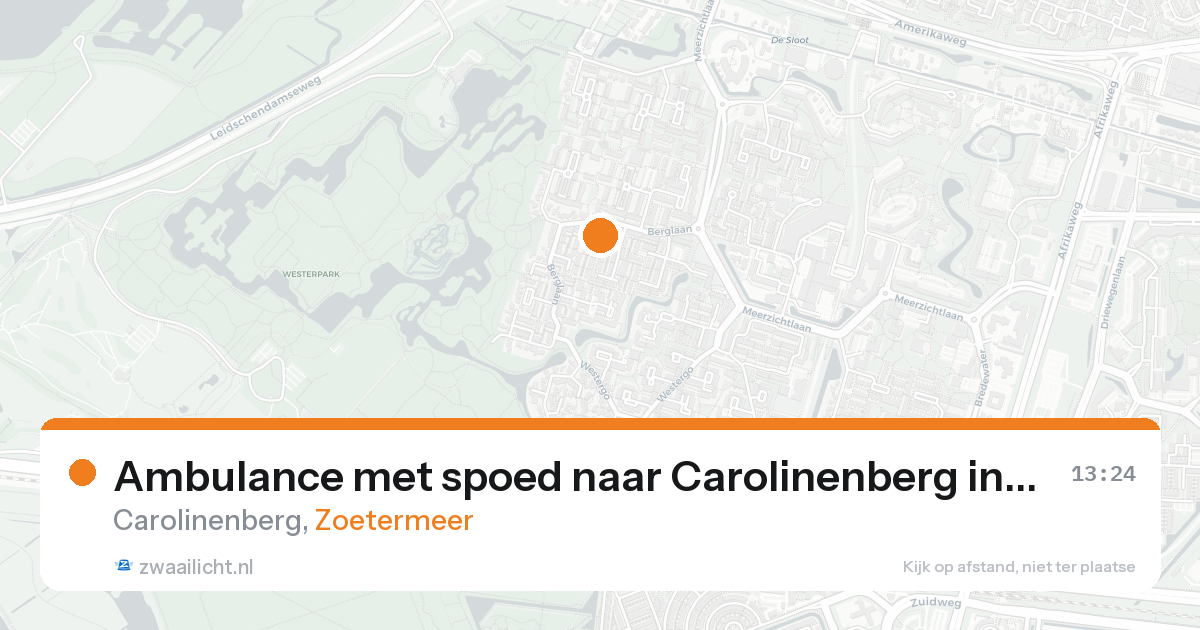 Ambulance met spoed naar Carolinenberg in Zoetermeer — 25 mei 2026