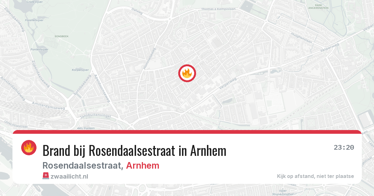 Brand bij Rosendaalsestraat in Arnhem — 9 jul 2026