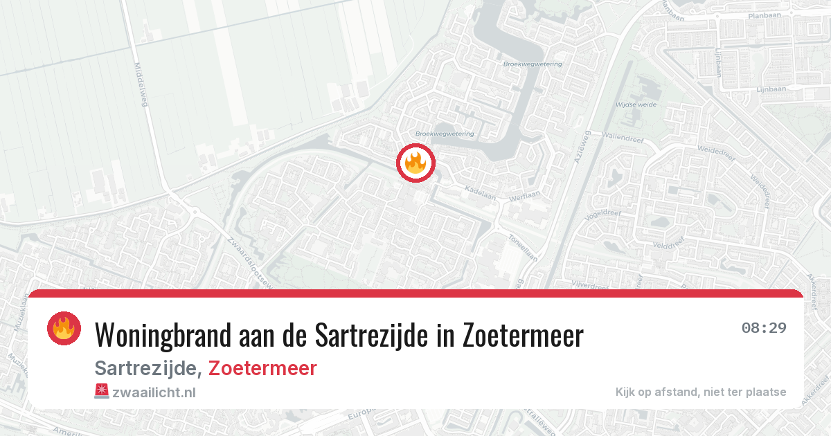 Woningbrand aan de Sartrezijde in Zoetermeer — 3 mrt 2026