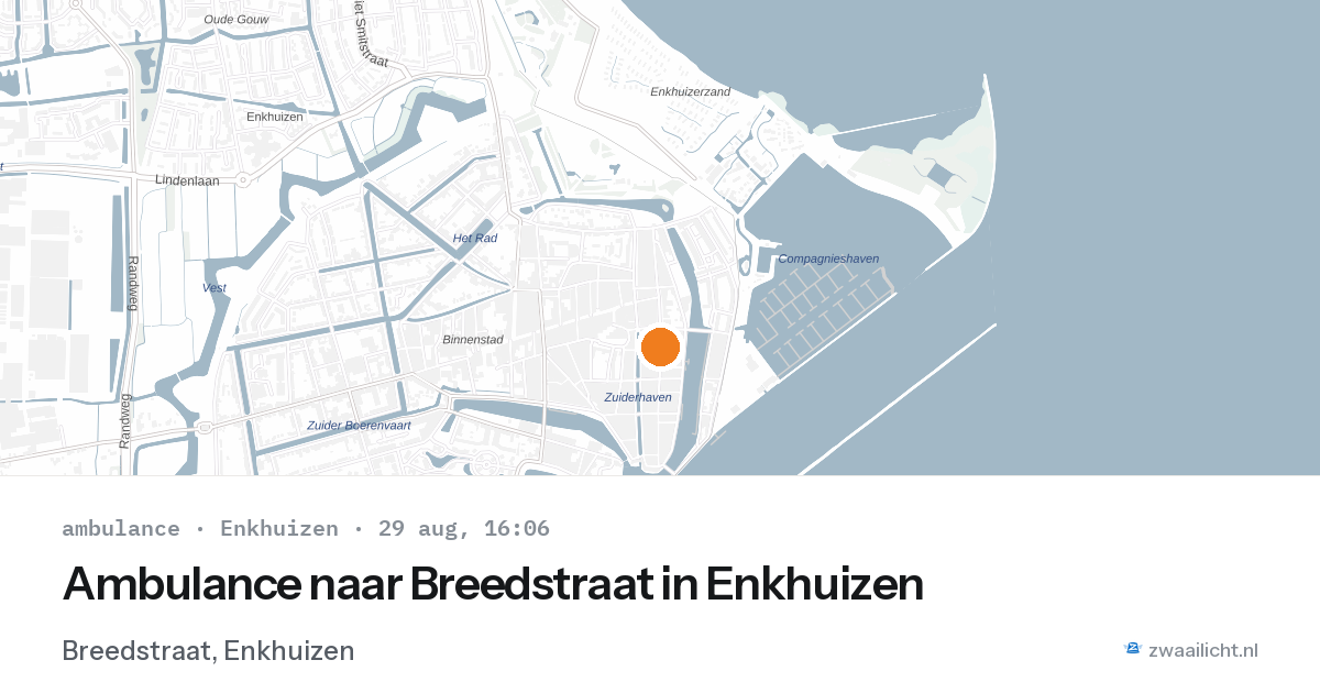 Ambulance naar Breedstraat in Enkhuizen — 29 aug 2026