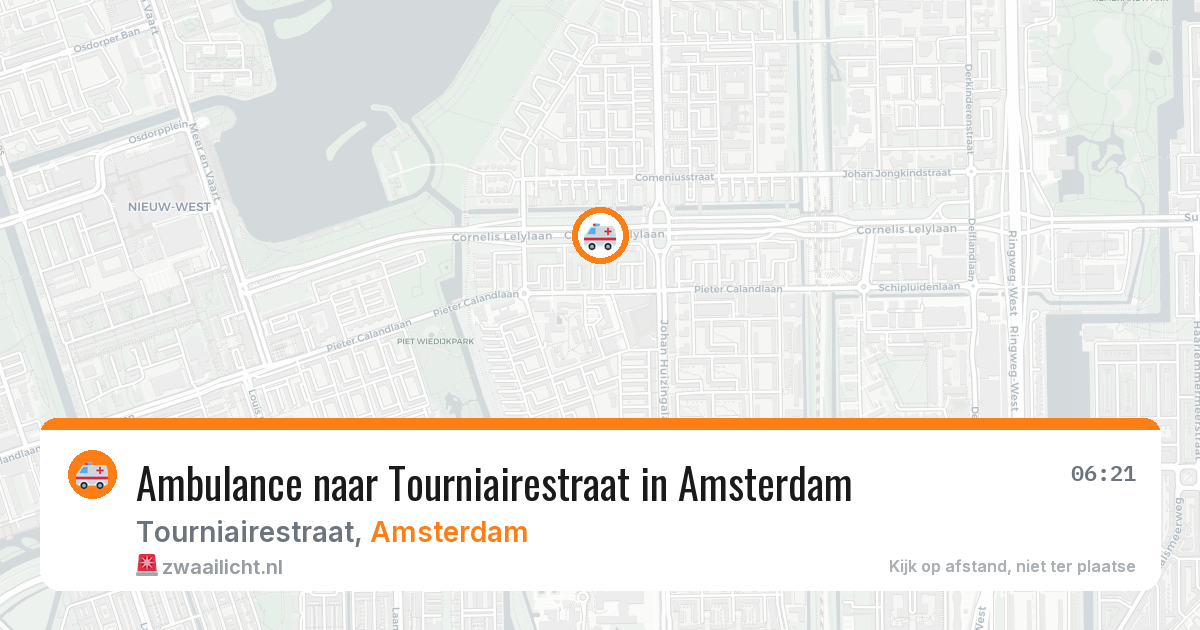 Ambulance naar Tourniairestraat in Amsterdam — 6 mei 2026
