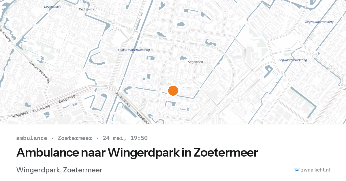 Ambulance naar Wingerdpark in Zoetermeer — 24 mei 2026