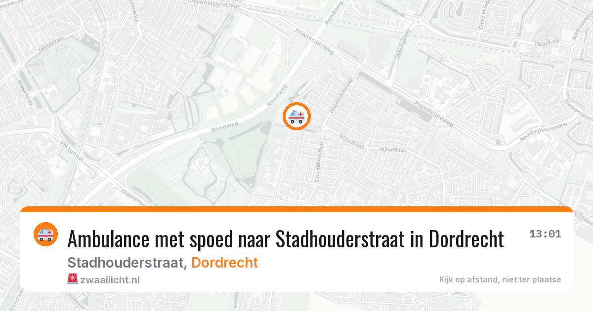 Ambulance met spoed naar Stadhouderstraat in Dordrecht — 23 jan 2026