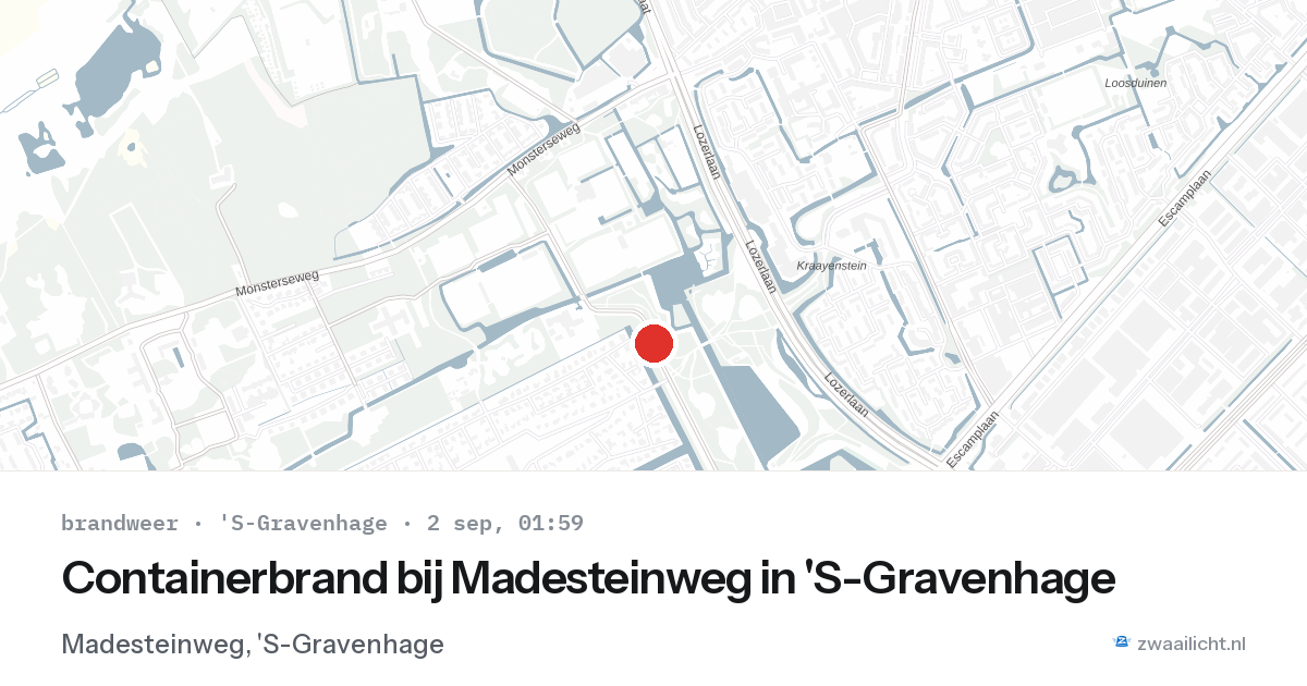 Containerbrand bij Madesteinweg in 'S-Gravenhage — 1 sep 2026