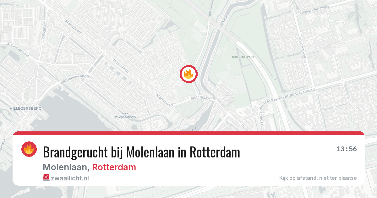 Brandgerucht bij Molenlaan in Rotterdam — 25 jun 2026