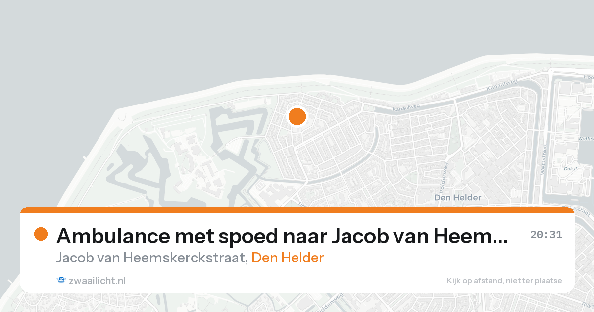Ambulance met spoed naar Jacob van Heemskerckstraat in Den Helder — 25 aug 2026