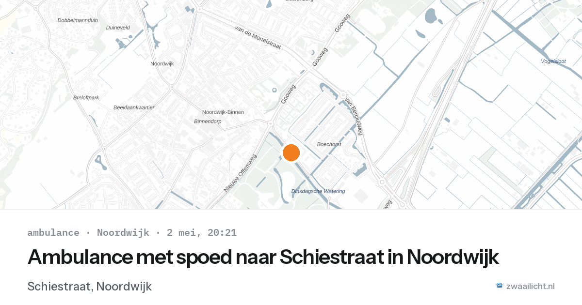 Ambulance met spoed naar Schiestraat in Noordwijk — 2 mei 2026