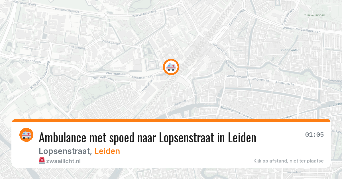 Ambulance met spoed naar Lopsenstraat in Leiden — 4 aug 2026