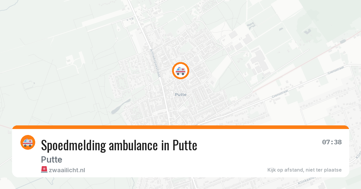 Spoedmelding ambulance in Putte — 23 mei 2026