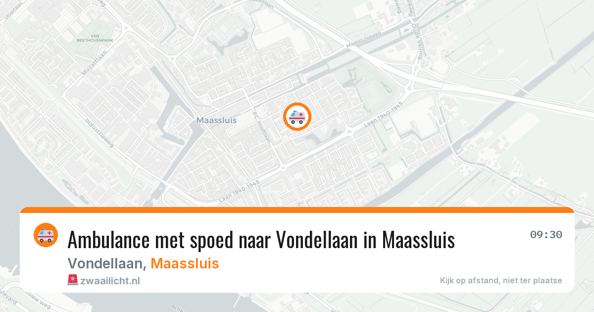 Ambulance met spoed naar Vondellaan in Maassluis — 28 mei 2026