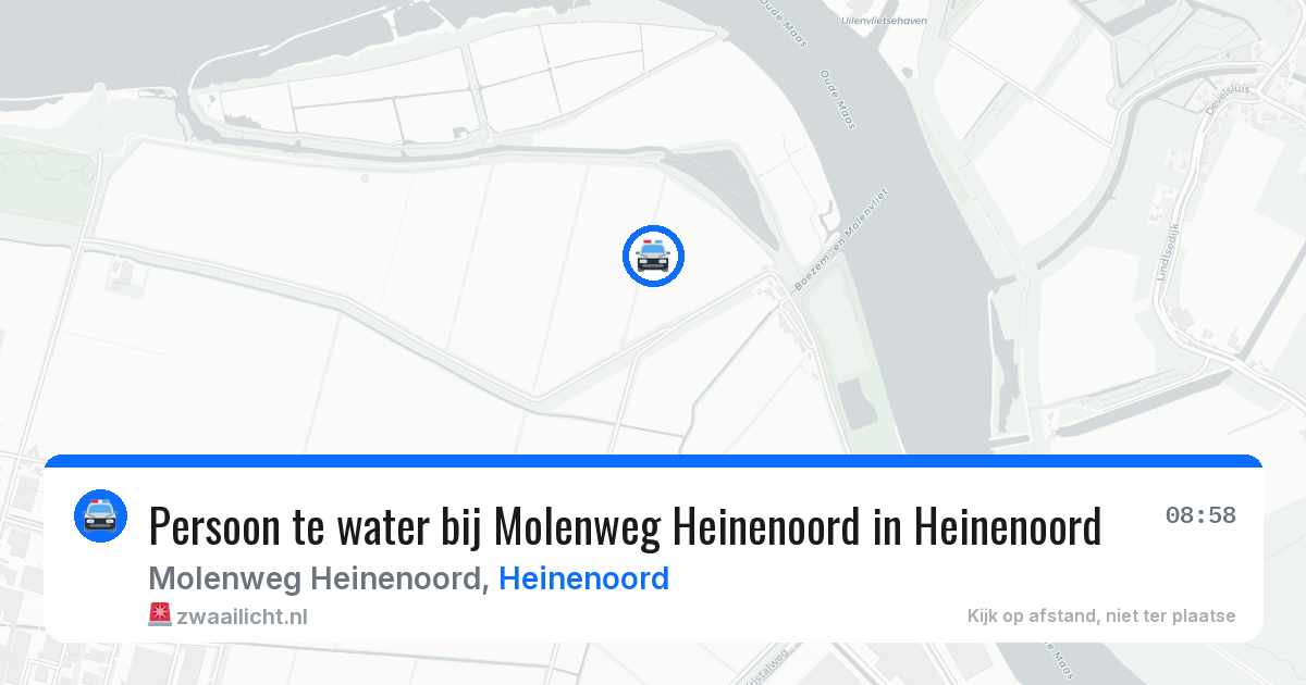 Persoon te water bij Molenweg Heinenoord in Heinenoord — 21 apr 2026