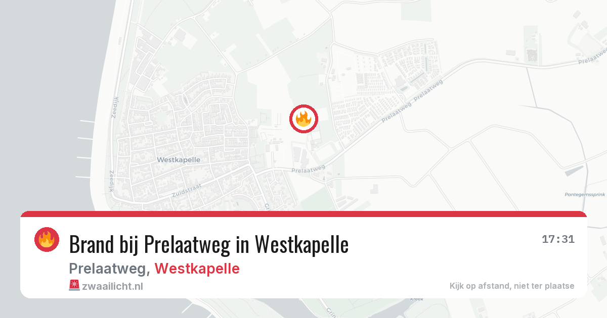 Brand bij Prelaatweg in Westkapelle — 6 jul 2026