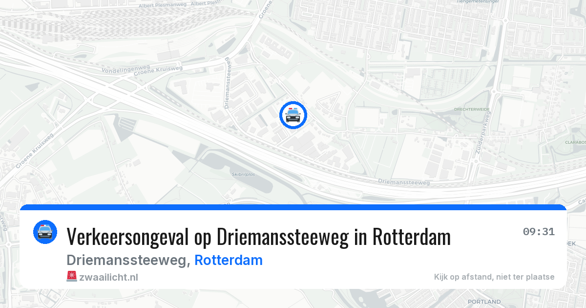 Verkeersongeval op Driemanssteeweg in Rotterdam — 10 aug 2026
