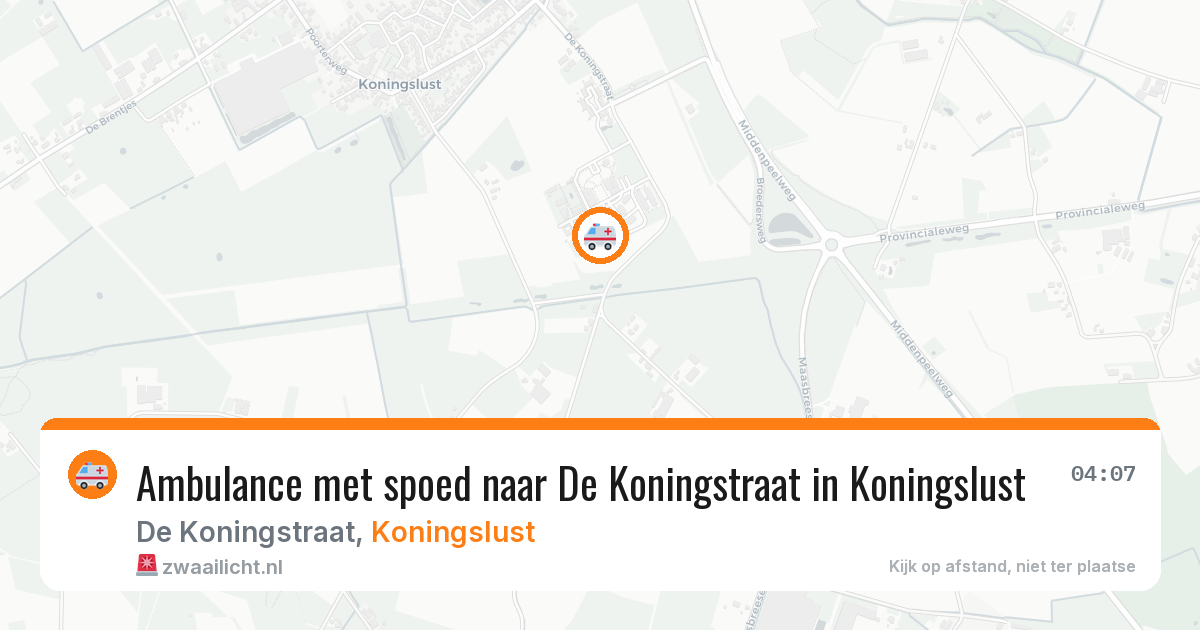 Ambulance met spoed naar De Koningstraat in Koningslust — 3 jun 2026