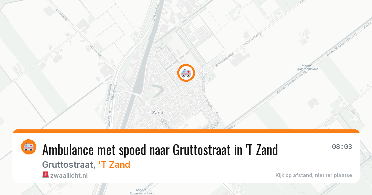 Ambulance met spoed naar Gruttostraat in 'T Zand — 27 jan 2026