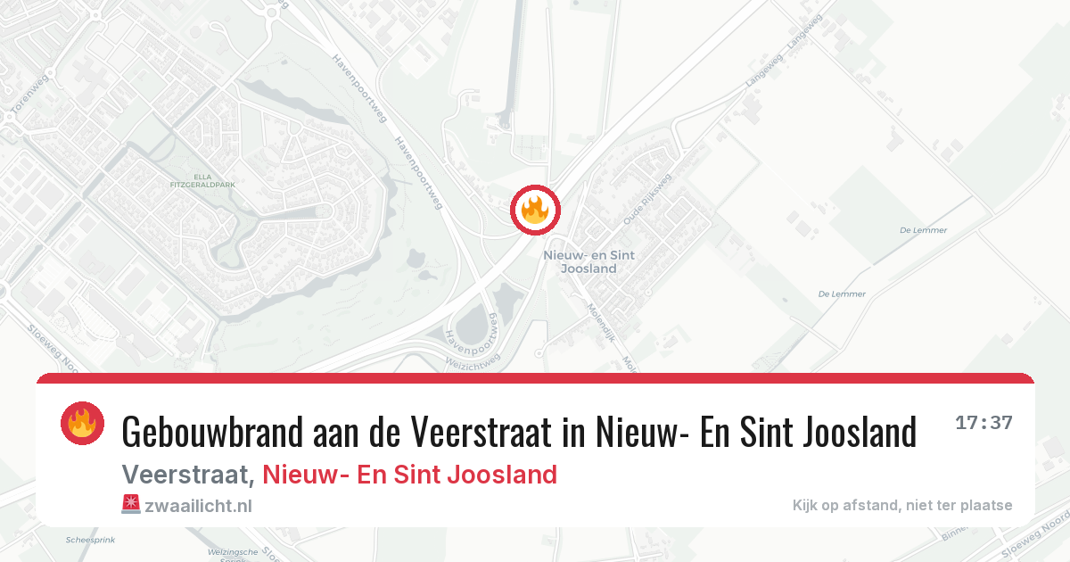 Gebouwbrand aan de Veerstraat in Nieuw- En Sint Joosland — 30 mei 2026