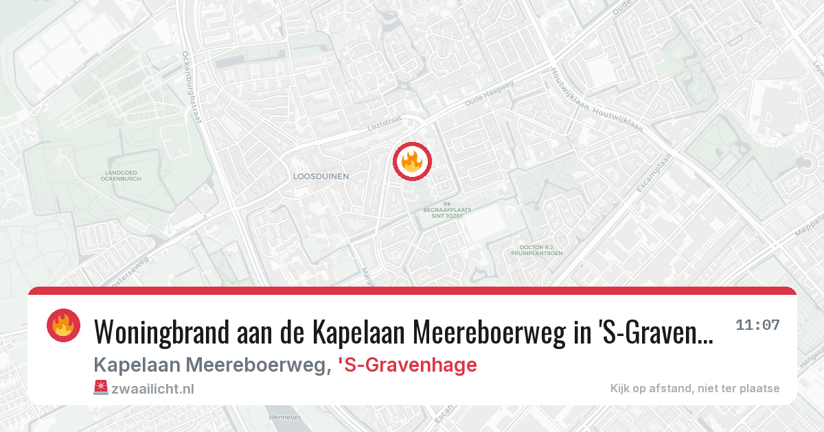 Woningbrand aan de Kapelaan Meereboerweg in 'S-Gravenhage — 20 apr 2026