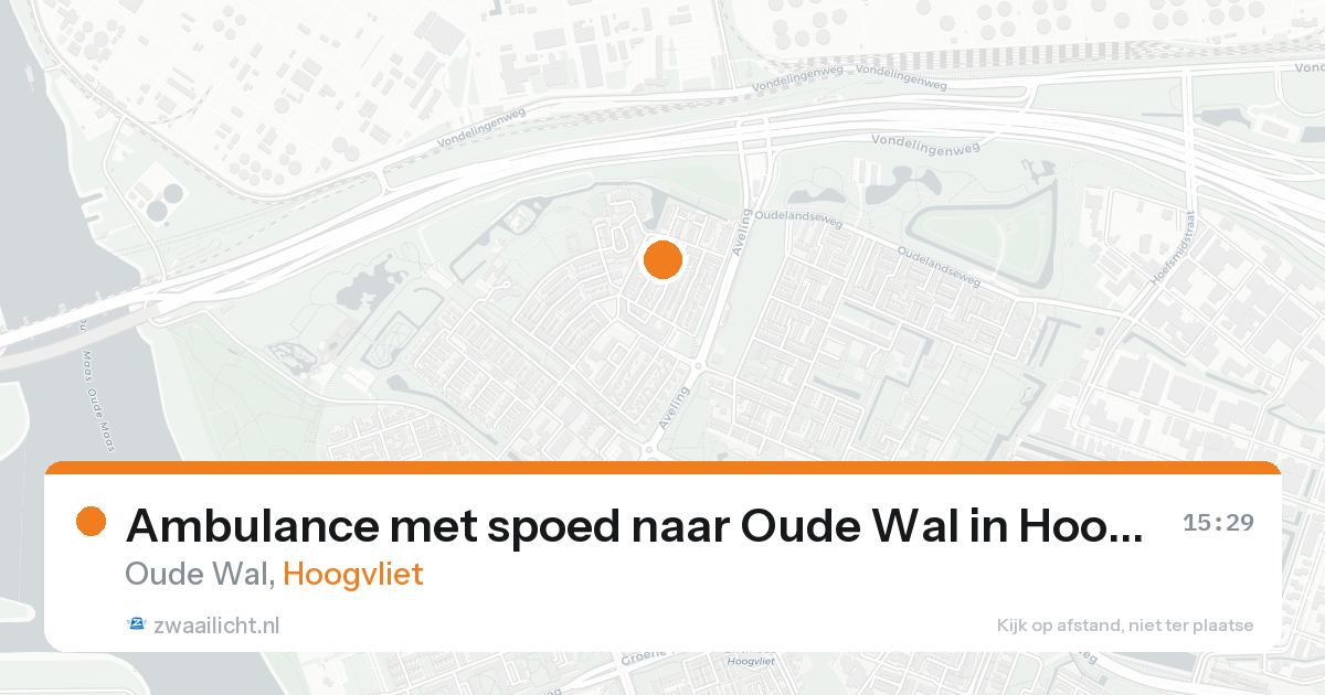 Ambulance met spoed naar Oude Wal in Hoogvliet — 17 aug 2026