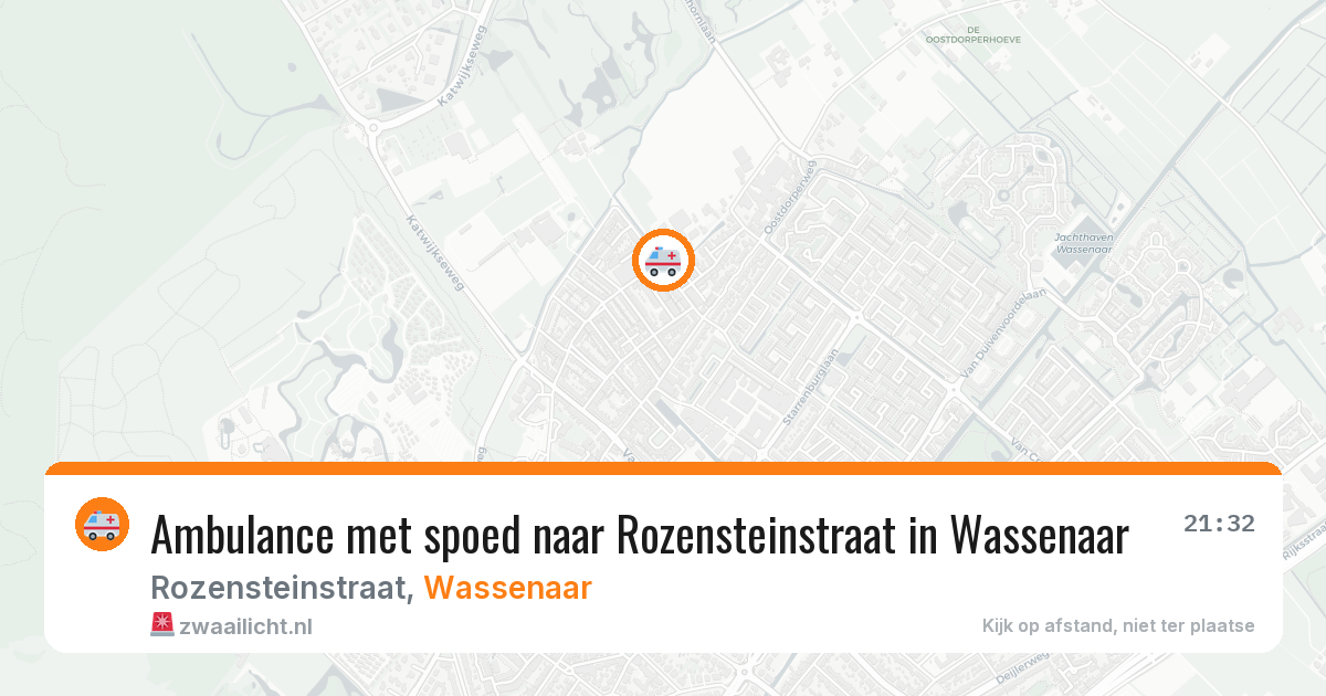 Ambulance met spoed naar Rozensteinstraat in Wassenaar — 31 jul 2026