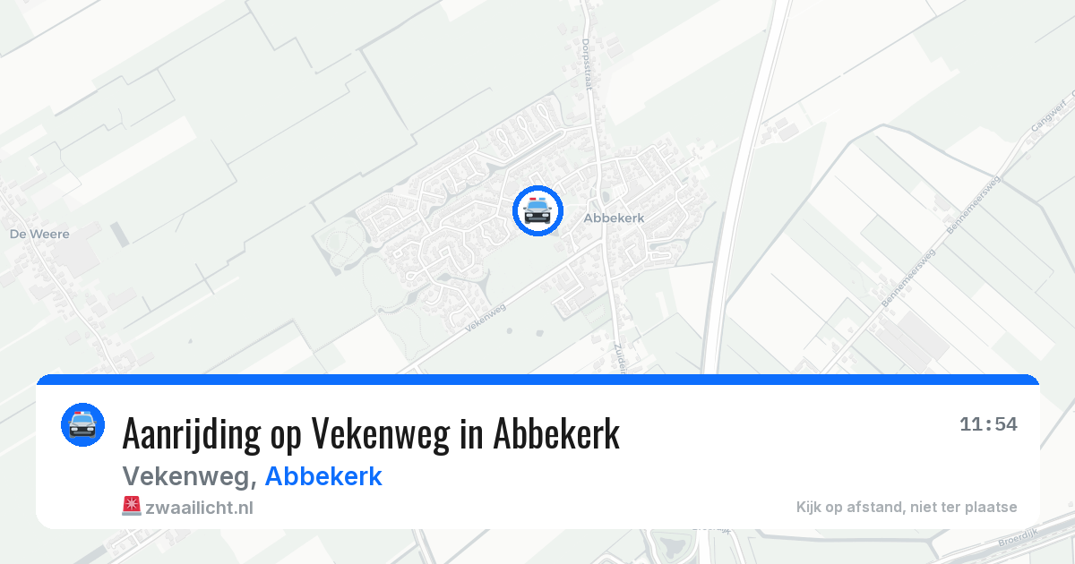 Aanrijding op Vekenweg in Abbekerk — 31 mei 2026