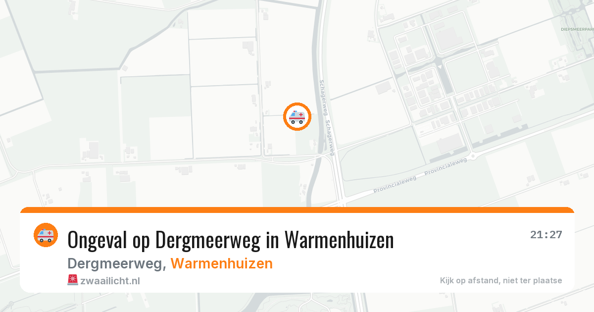 Ongeval op Dergmeerweg in Warmenhuizen — 9 apr 2026