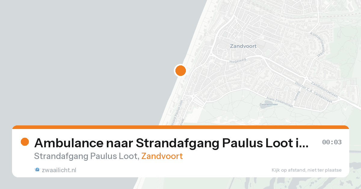 Ambulance naar Strandafgang Paulus Loot in Zandvoort — 15 aug 2026