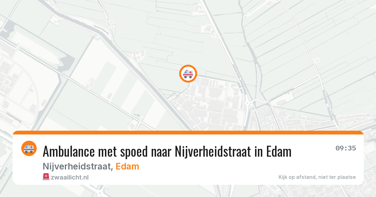 Ambulance met spoed naar Nijverheidstraat in Edam — 19 feb 2026